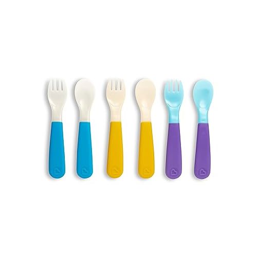 먼치킨 Munchkin® ColorReveal™ Color Changing Toddler Forks and Spoons, 6 Pack