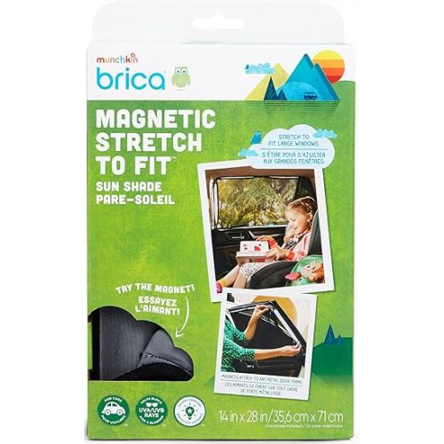 먼치킨 Munchkin® Brica® Magnetic Stretch to Fit™ Sun Shade, Black, 1 Pack