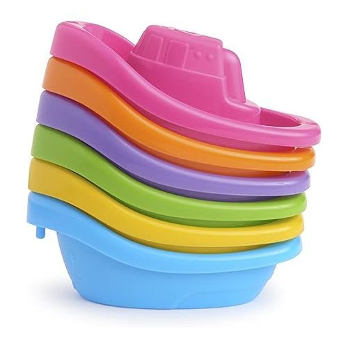 먼치킨 Munchkin® Little Boat Train Baby and Toddler Bath Toy, 6 Piece Set