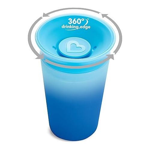 먼치킨 Munchkin® Miracle® 360 Color Changing Sippy Cup, 9 Ounce, Blue