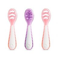 Munchkin® Gentle Dip™ Multistage First Spoon Set for Baby Led Weaning, Self Feeding, Solids & Purees, 3 Pack, Coral/Purple