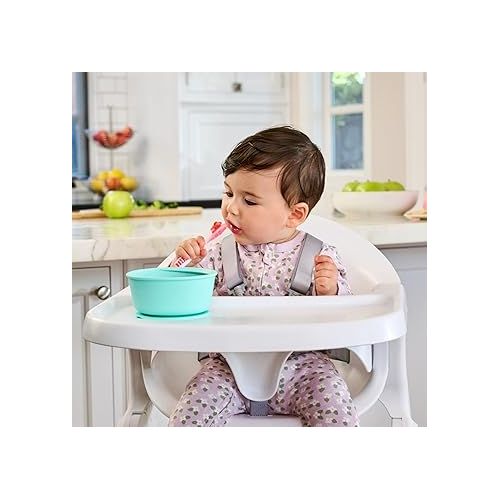 먼치킨 Munchkin® Gentle Dip™ Multistage First Spoon Set for Baby Led Weaning, Self Feeding, Solids & Purees, 3 Pack, Coral/Purple