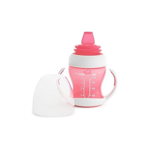 먼치킨 Munchkin® Gentle™ Transition Sippy Trainer Cup, 4 Ounce, Pink