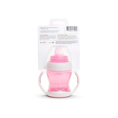 먼치킨 Munchkin® Gentle™ Transition Sippy Trainer Cup, 4 Ounce, Pink