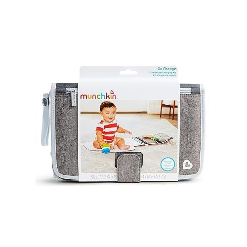 먼치킨 Munchkin® Go Change™ Portable Diaper Changing Kit with Changing Pad and Wipes Case, Grey