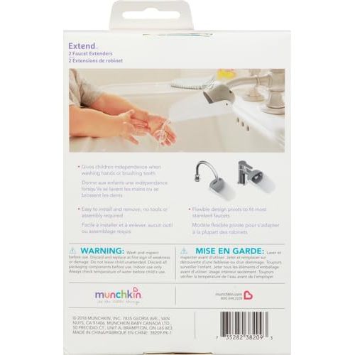 먼치킨 Munchkin® Extend™ Faucet Extender, 2 Count (Pack of 1)