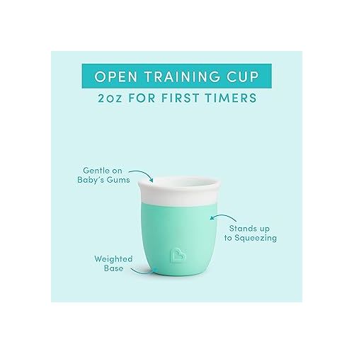 먼치킨 Munchkin® C’est Silicone! Open Training Cup for Babies and Toddlers 4 Months+, 2 Ounce, Mint