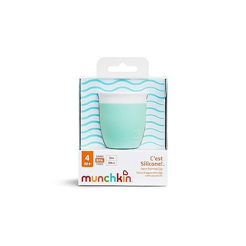 먼치킨 Munchkin® C’est Silicone! Open Training Cup for Babies and Toddlers 4 Months+, 2 Ounce, Mint