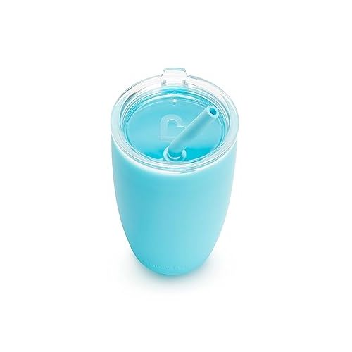 먼치킨 Munchkin® Simple Clean™ Toddler Sippy Cup Tumbler with Easy Clean Straw, 10 Ounce, 2 Pack, Blue/Green