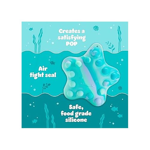 먼치킨 Munchkin® Pop Squish™ Popping Bath Toy - Mold-Free Squeezable Sensory Baby Fidget Toy Without Holes, Starfish