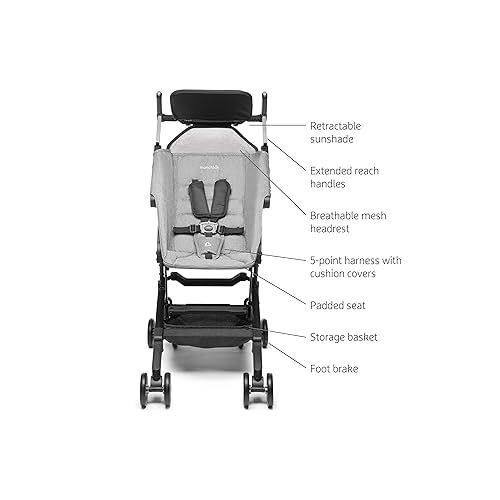 먼치킨 Munchkin® Sparrow™ Ultra Compact Lightweight Travel Stroller for Babies & Toddlers, Grey