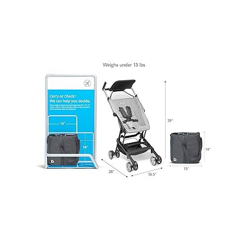 먼치킨 Munchkin® Sparrow™ Ultra Compact Lightweight Travel Stroller for Babies & Toddlers, Grey