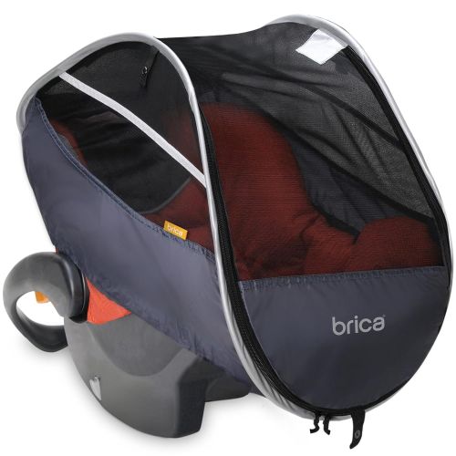 먼치킨 Munchkin Brica Infant Comfort Canopy Car Seat Cover, Helps Block UVA/UVB Rays, Grey