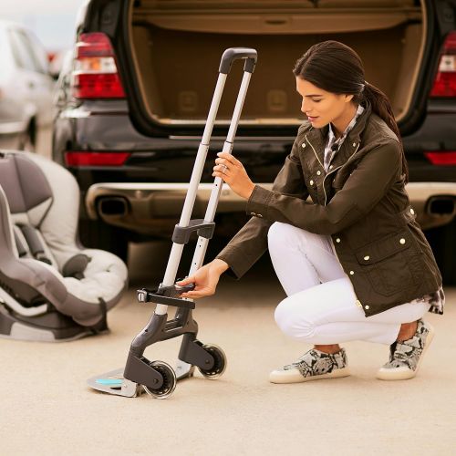 먼치킨 Munchkin Brica Smart Move Car Seat Travel Cart, Airport Transporter, Grey