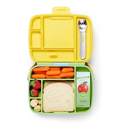 먼치킨 Munchkin® Lunch™ Bento Box for Kids, Includes Utensils, Green