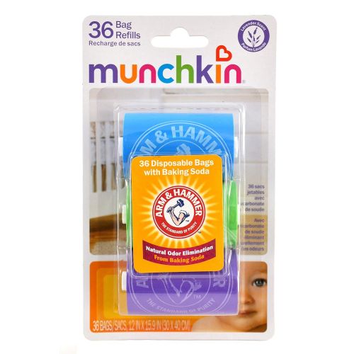 먼치킨 [아마존베스트]Munchkin Arm and Hammer Diaper Bag Refill, 36 Bags