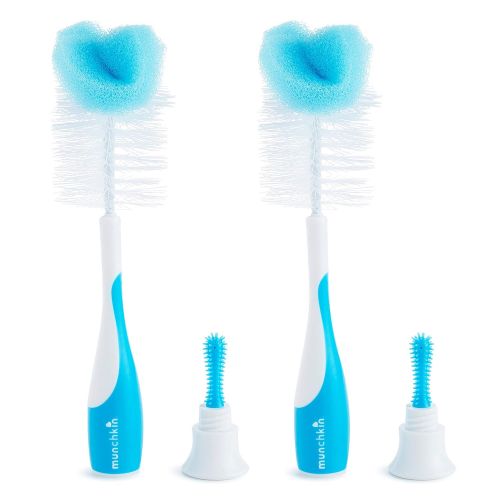 먼치킨 [아마존베스트]Munchkin Sponge Bottle Brush, 2 Pack, Blue