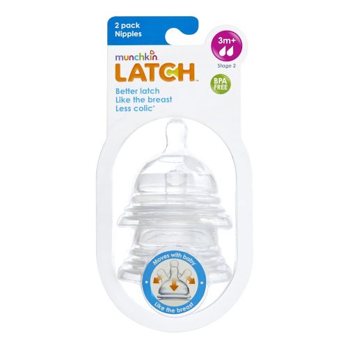 먼치킨 [아마존베스트]Munchkin Latch Stage 2 Nipple, 3 Plus Months, 2 Count