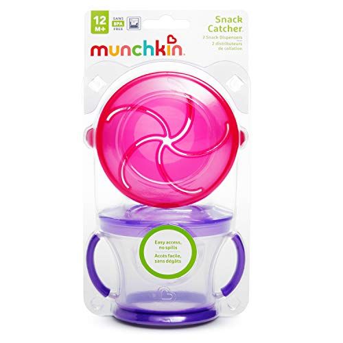 먼치킨 [아마존베스트]Munchkin Snack Catcher, 2 Pack, Pink/Purple