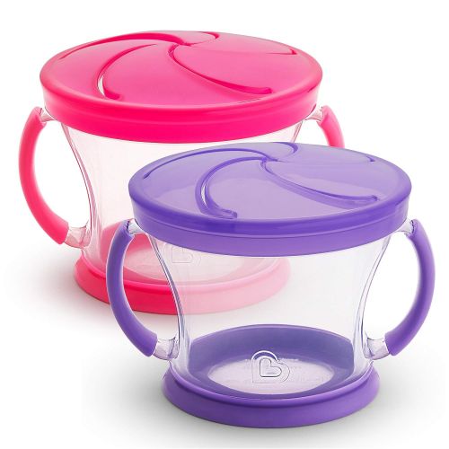 먼치킨 [아마존베스트]Munchkin Snack Catcher, 2 Pack, Pink/Purple