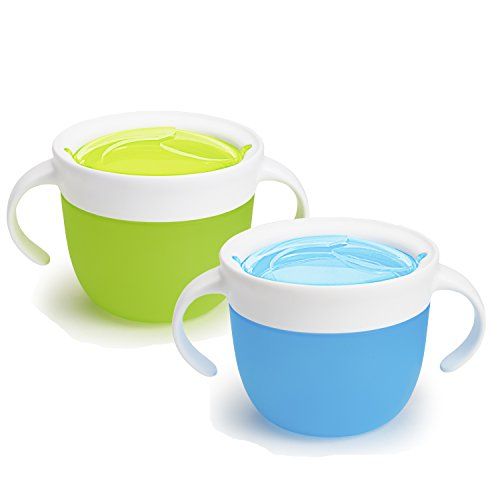 먼치킨 [아마존베스트]Munchkin 2 Piece Snack Catcher, Blue/Green