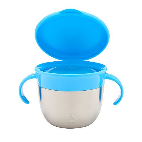 먼치킨 [아마존베스트]Munchkin Stainless Steel Snack Catcher with Lid, 9 Ounce, Blue