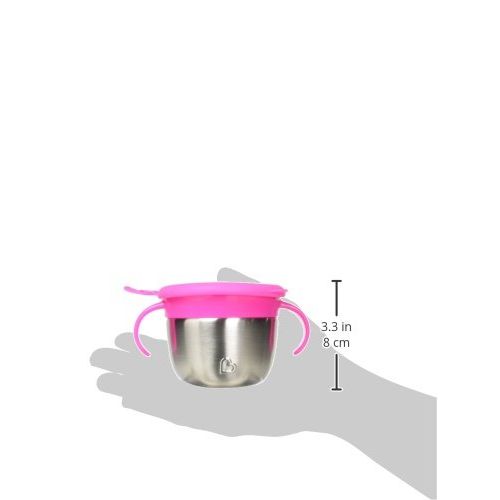 먼치킨 [아마존베스트]Munchkin Stainless Steel Snack Catcher with Lid, 9 Ounce, Pink