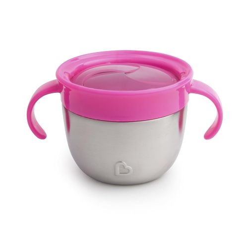 먼치킨 [아마존베스트]Munchkin Stainless Steel Snack Catcher with Lid, 9 Ounce, Pink