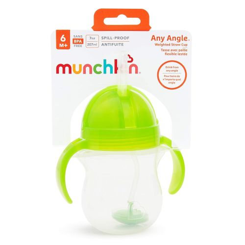 먼치킨 [아마존베스트]Munchkin Click Lock Weighted Straw Cup, 7 Ounce, Green