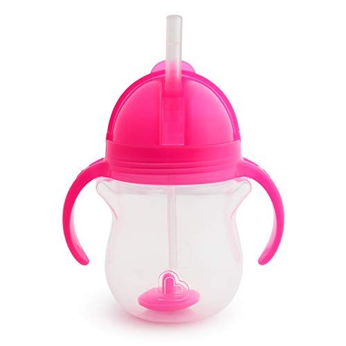 먼치킨 [아마존베스트]Munchkin Click Lock Weighted Straw Cup, 7 Ounce, Pink