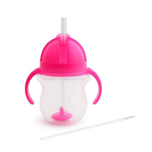 먼치킨 [아마존베스트]Munchkin Click Lock Weighted Straw Cup, 7 Ounce, Pink