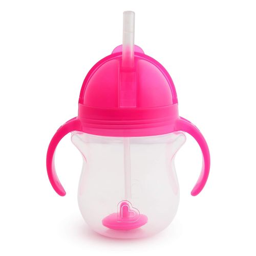 먼치킨 [아마존베스트]Munchkin Click Lock Weighted Straw Cup, 7 Ounce, Pink