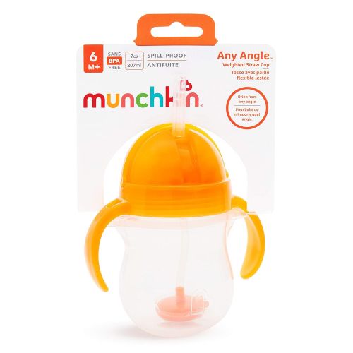 먼치킨 [아마존베스트]Munchkin Click Lock Weighted Straw Cup, 7 Ounce, Orange