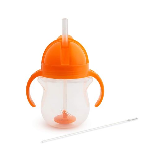 먼치킨 [아마존베스트]Munchkin Click Lock Weighted Straw Cup, 7 Ounce, Orange