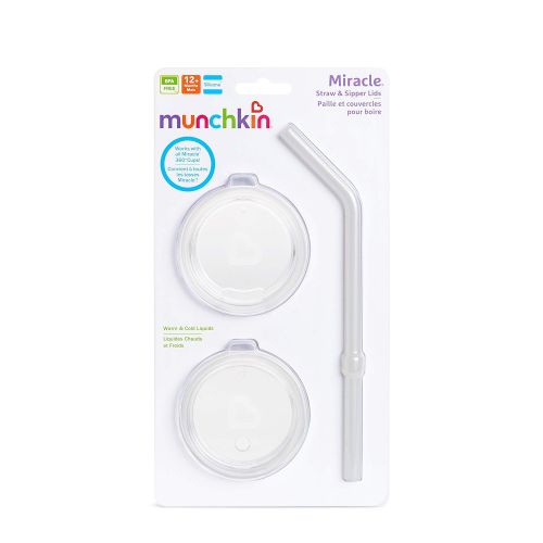 먼치킨 [아마존베스트]Munchkin Sippy and Straw Lids for Miracle 360 Cups, 3 Piece Set