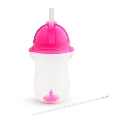 먼치킨 [아마존베스트]Munchkin Click Lock Any Angle Weighted 2 Piece Straw Cup, Pink/Orange