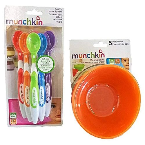 먼치킨 [아마존베스트]Munchkin 5 Pack Bowl and 6 Pack Spoon Set for baby/toddler