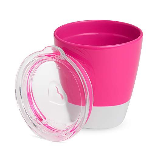 먼치킨 [아마존베스트]Munchkin Color Me Hungry Splash 7pc Toddler Dining Set  Plate, Bowl, Cup, and Utensils in a Gift Box, Pink