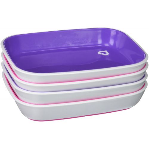 먼치킨 [아마존베스트]Munchkin Splash 4 Piece Toddler Plates, Pink/Purple