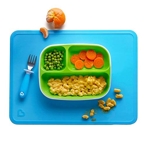 먼치킨 [아마존베스트]Munchkin Silicone Placemats for Kids, 2 Pack, Blue/Purple