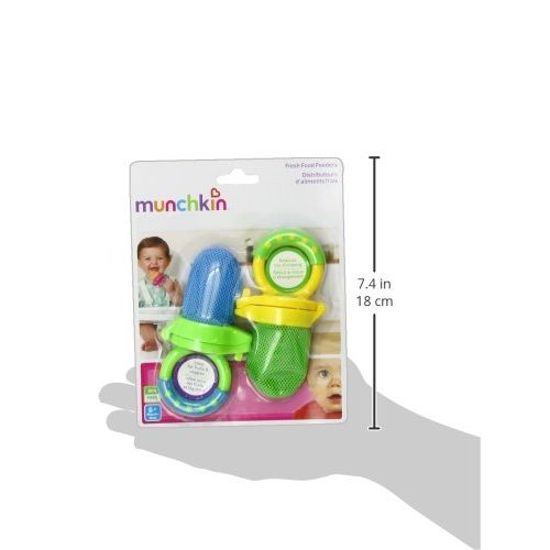 먼치킨 [아마존베스트]Munchkin Fresh Food Feeder, 2 Pack, Blue/Green