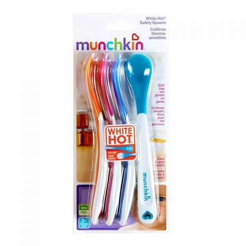 먼치킨 [아마존베스트]Munchkin White Hot Infant Safety Spoons, 4 Count