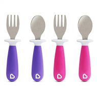 [아마존베스트]Munchkin Raise 4 Pack Toddler Fork and Spoon, Pink/Purple, 12+