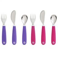 [아마존베스트]Munchkin Splash Toddler Fork, Knife and Spoon Set, 6 Pack, Pink/Purple