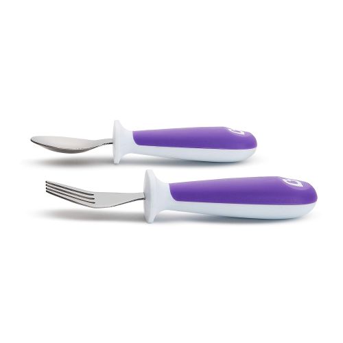 먼치킨 [아마존베스트]Munchkin Raise Toddler Forks and Spoons 6 Piece, Purple, 12+