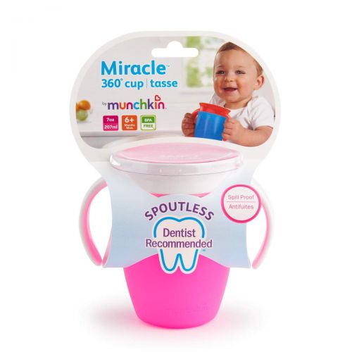 먼치킨 [아마존 핫딜]  [아마존핫딜]Munchkin Miracle 360 Trinklernbecher mit Griffen, rosa, 1er-Pack (207 ml)