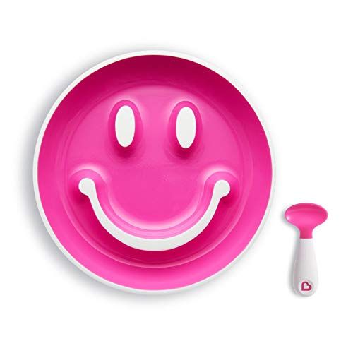 먼치킨 Munchkin Smile n Scoop Kinderteller- und Loeffelset, blau