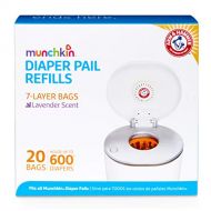 Munchkin Arm & Hammer Diaper Pail Snap, Seal and Toss Refill Bags, Holds 600 Diapers, 20 Count