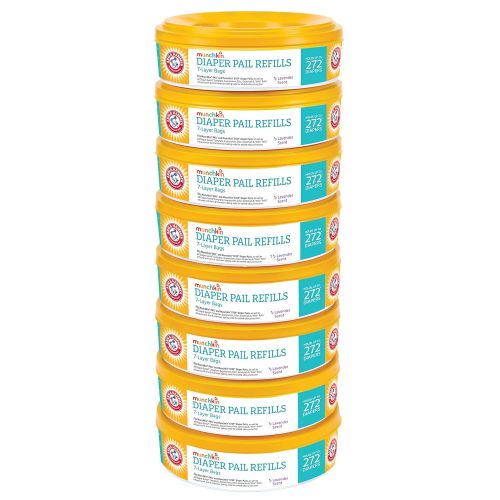 먼치킨 Munchkin Arm and Hammer Diaper Pail Refill Rings (8 refills of 272 Count each), 2,176 Count