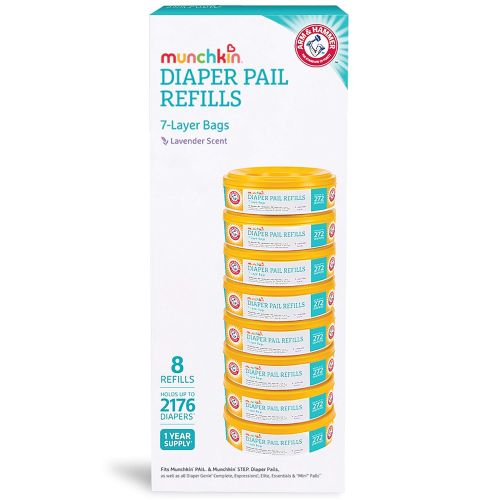 먼치킨 Munchkin Arm and Hammer Diaper Pail Refill Rings (8 refills of 272 Count each), 2,176 Count